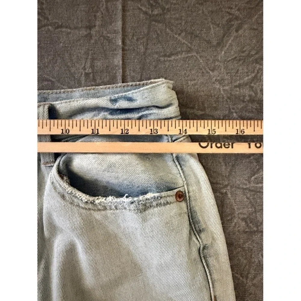 Pistola Lennon High Rise Distressed Straight Leg Jeans Light Wash‎ Blue Size 25